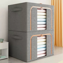 24L/66L/100L KIT Caixa Organizadora Roupas Brinquedos Lençol Edredom Guarda Roupa Dobrável Visor Transparent