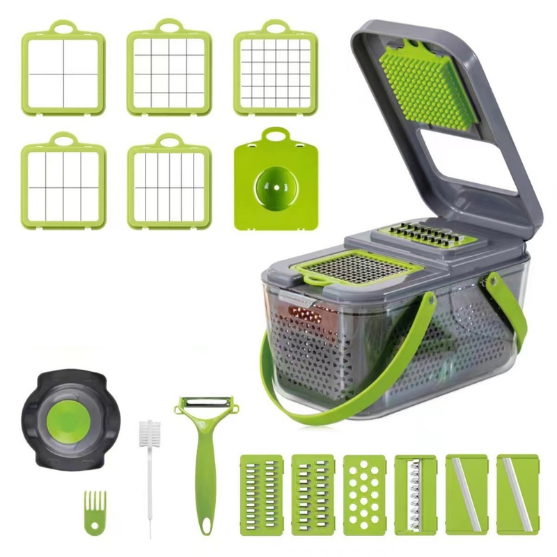 KIT Fatiador de Legumes 22 em 1 Cortador Ralador Picador Multifuncional Cozinha De Verduras/frutas