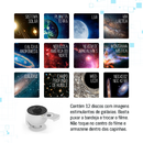 Projetor Galáxia Luminária Led Estrelas Terra Lua Nebulosa Giratório 360° Teto Parede Noturna