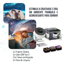 Projetor Galáxia Luminária Led Estrelas Terra Lua Nebulosa Giratório 360° Teto Parede Noturna