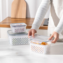 Kit 3 Potes Organizadores Geladeira Para Alimentos Vegetais Cozinha Moderna Uso Microonda